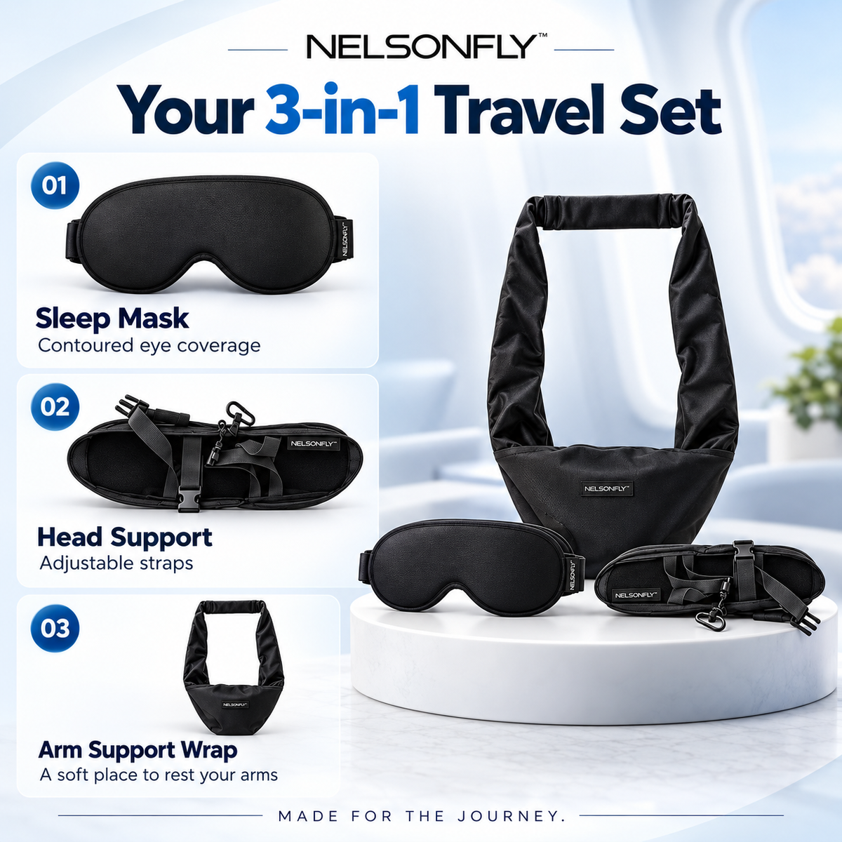 NELSONFLY™ |First Class 3-in-1 Travel Sleep Set