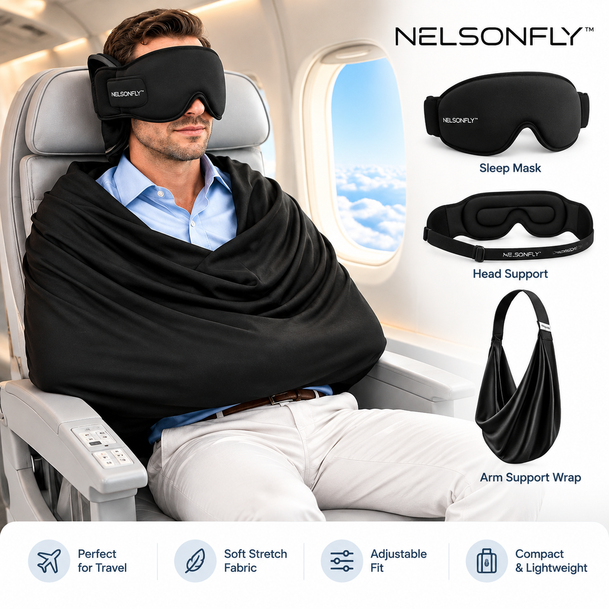 NELSONFLY™ |First Class 3-in-1 Travel Sleep Set