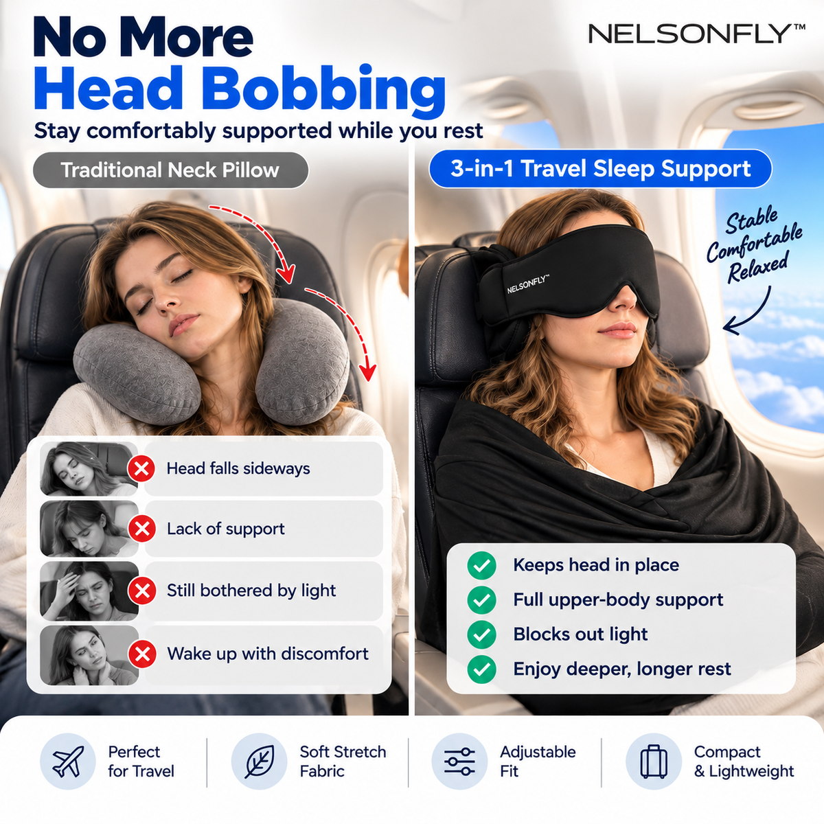 NELSONFLY™ |First Class 3-in-1 Travel Sleep Set